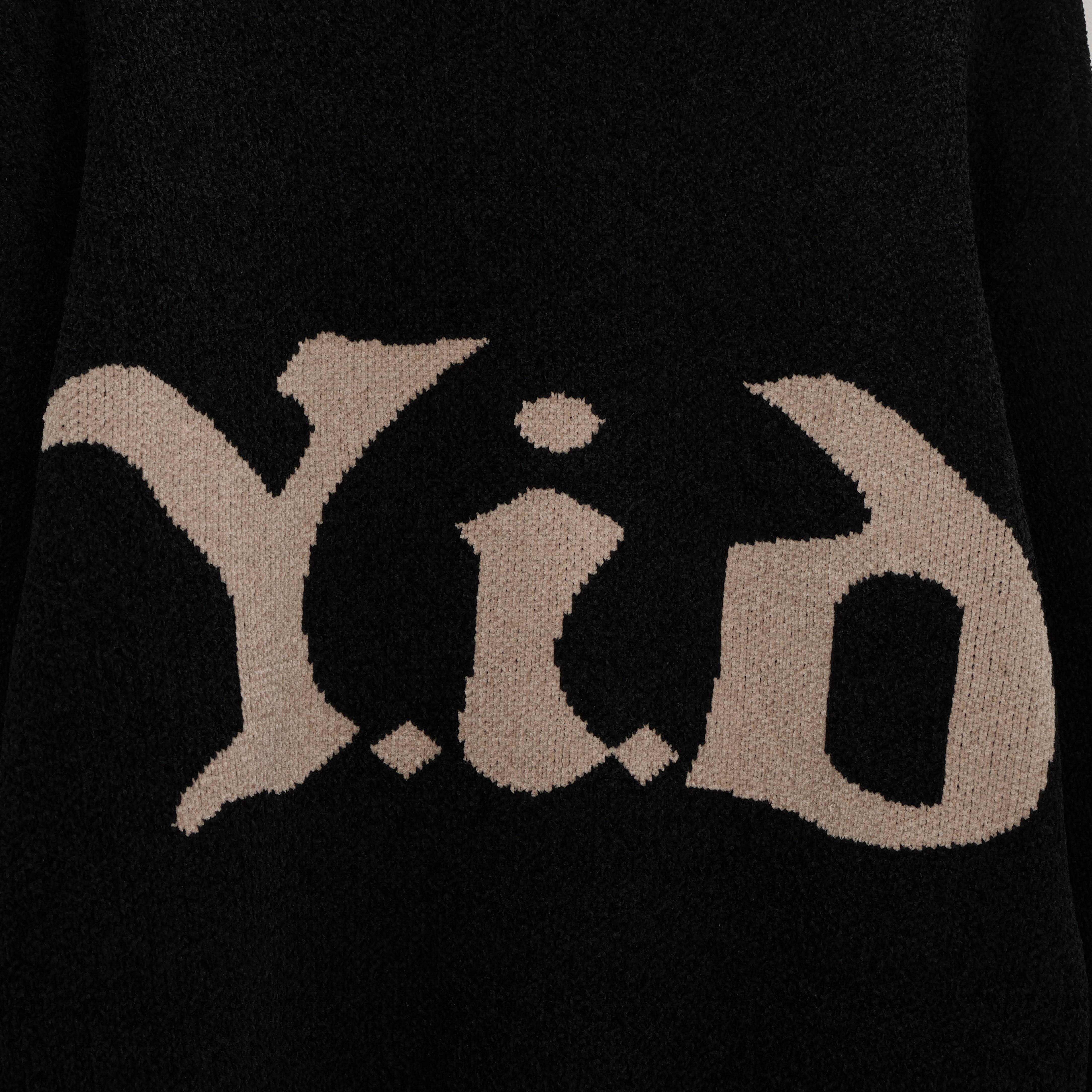 OLD ENGLISH KNIT SWEATER BLACK | Yesterday is Dead